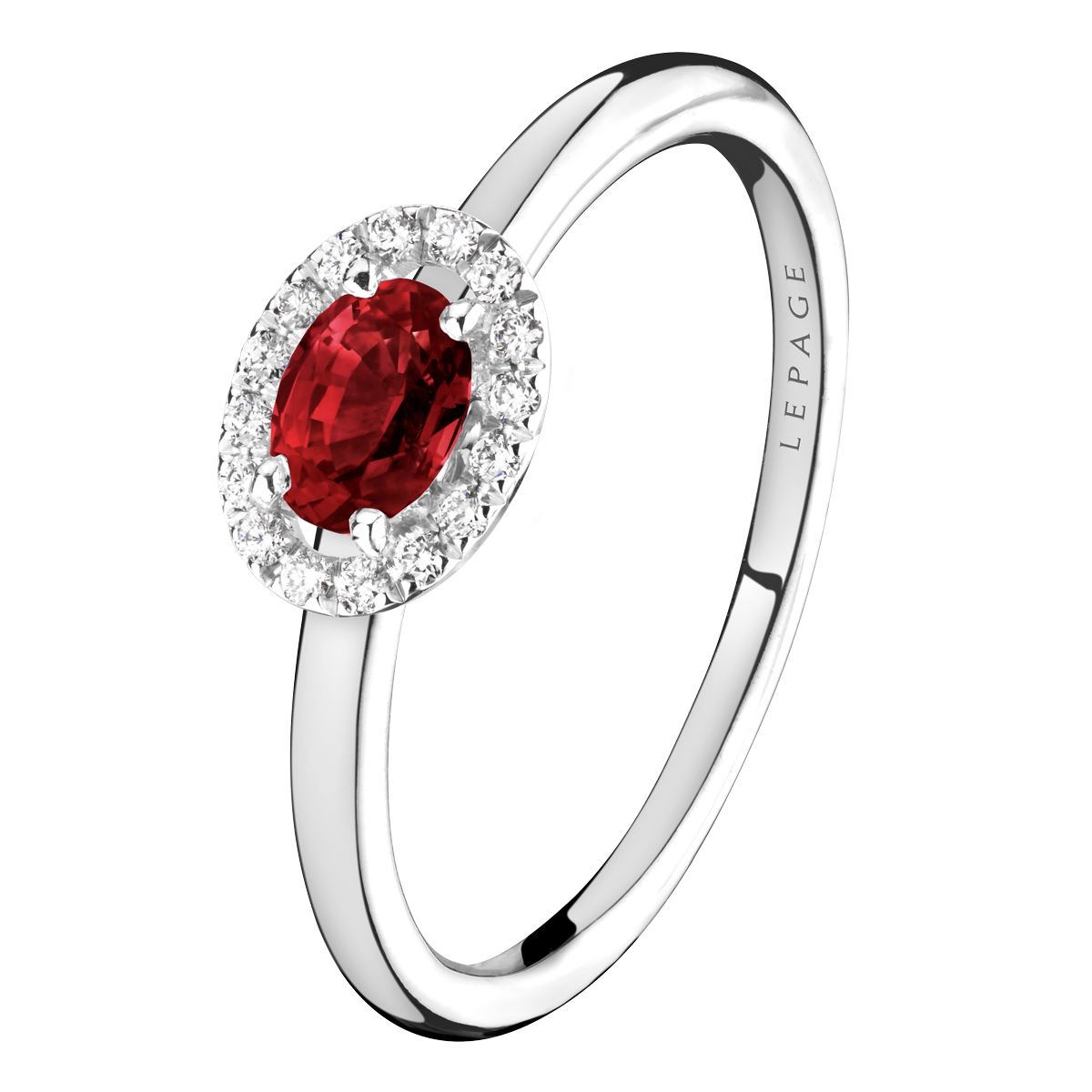 Lepage Eleanor ring  white gold 0.43ct ruby and diamonds