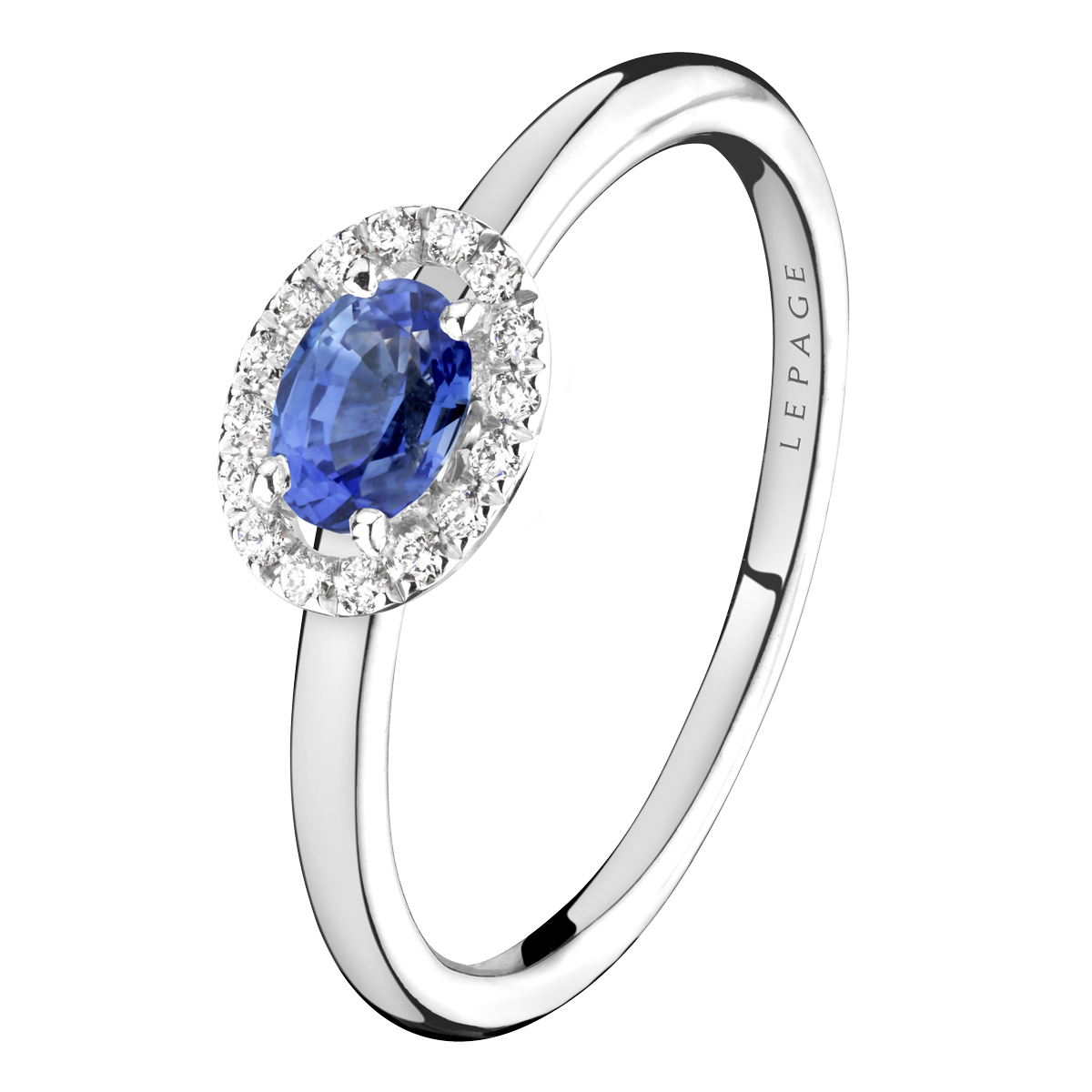 Lepage Eleanor ring white gold 0.57ct sapphire and diamonds