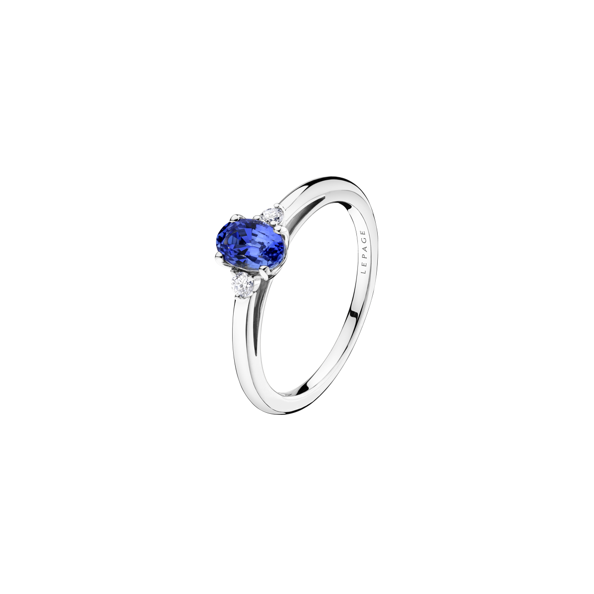 Lepage Romeo ring white gold 0.45ct sapphire and diamonds