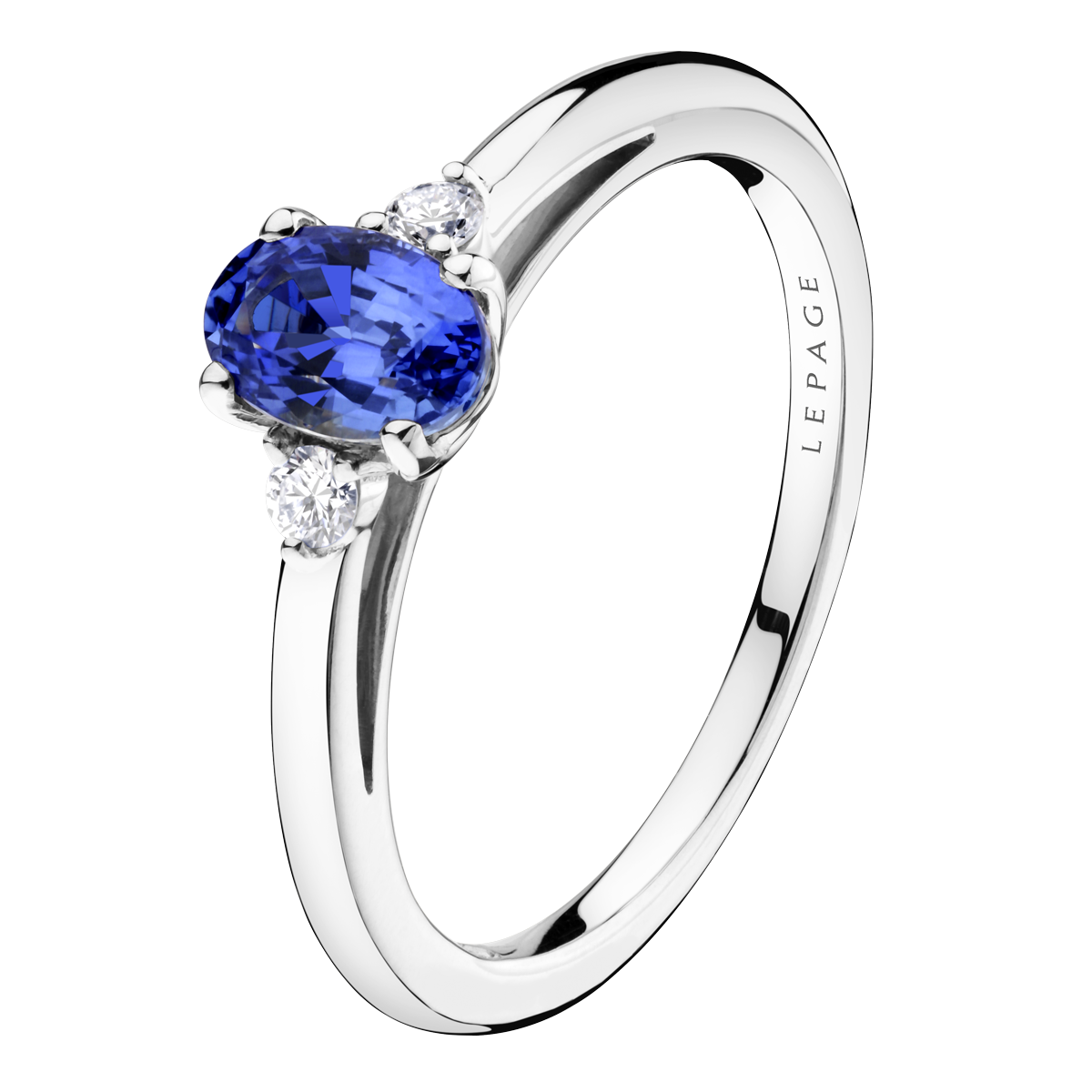 Lepage Romeo ring white gold 0.45ct sapphire and diamonds