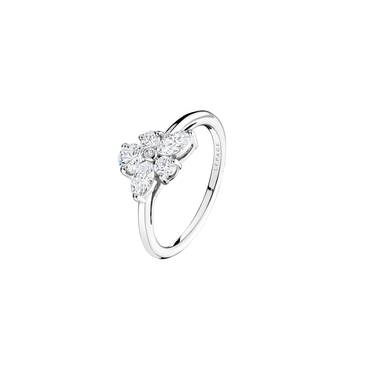 Lepage Archives ring white gold flower diamonds