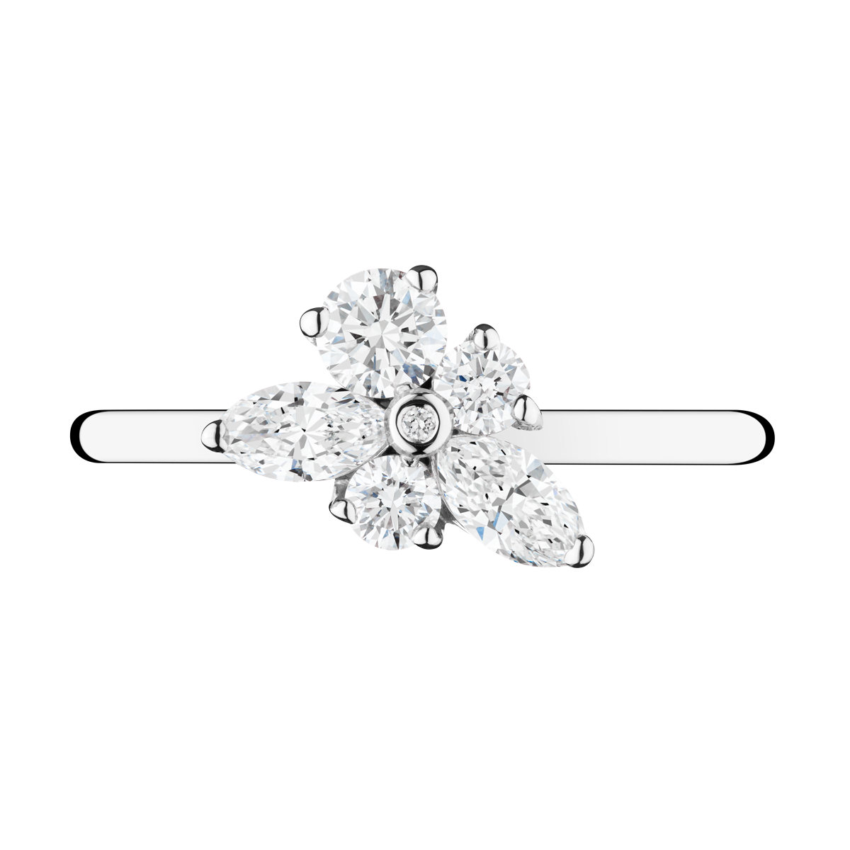 Lepage Archives ring white gold flower diamonds