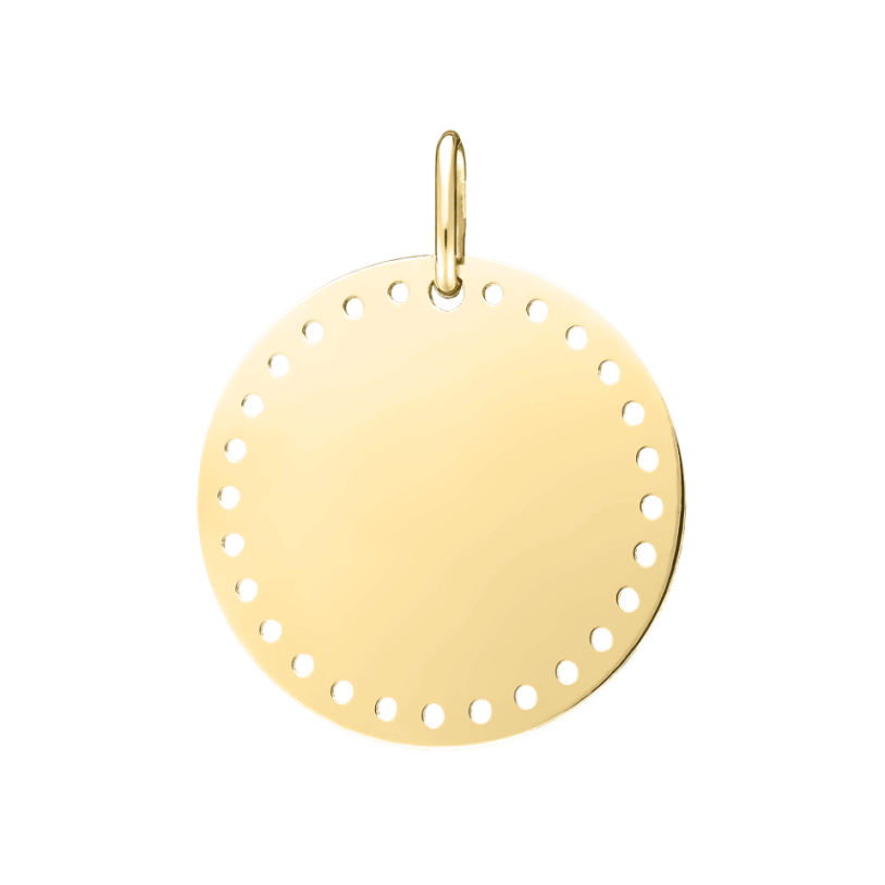 Cotillion YG 18mm Medal Pendant