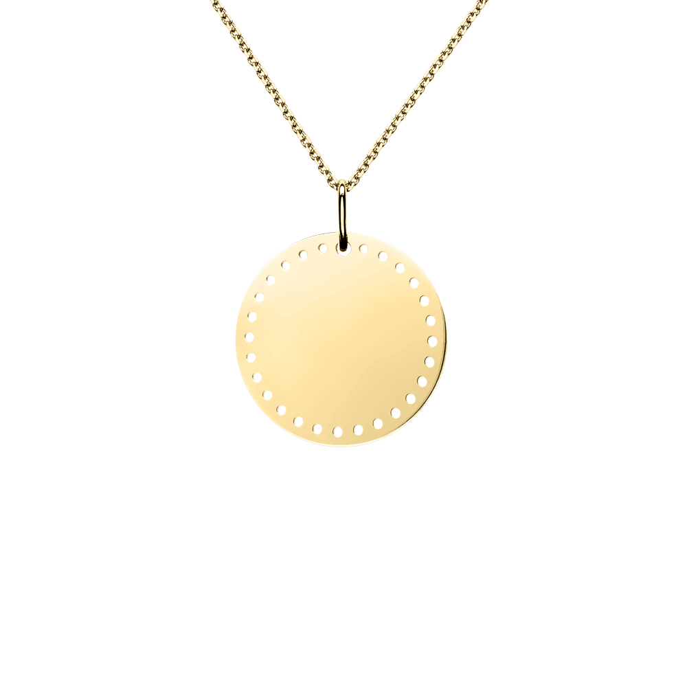 Cotillion YG 18mm Medal Pendant