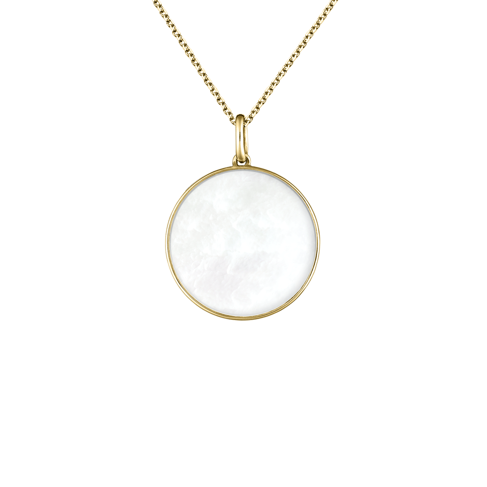 YG Lune 18mm MOP Medal Pendant