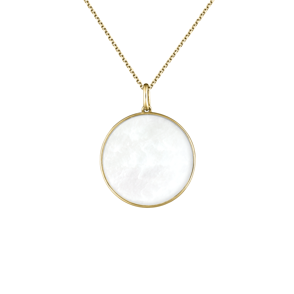 YG Lune 20mm MOP Medal Pendant