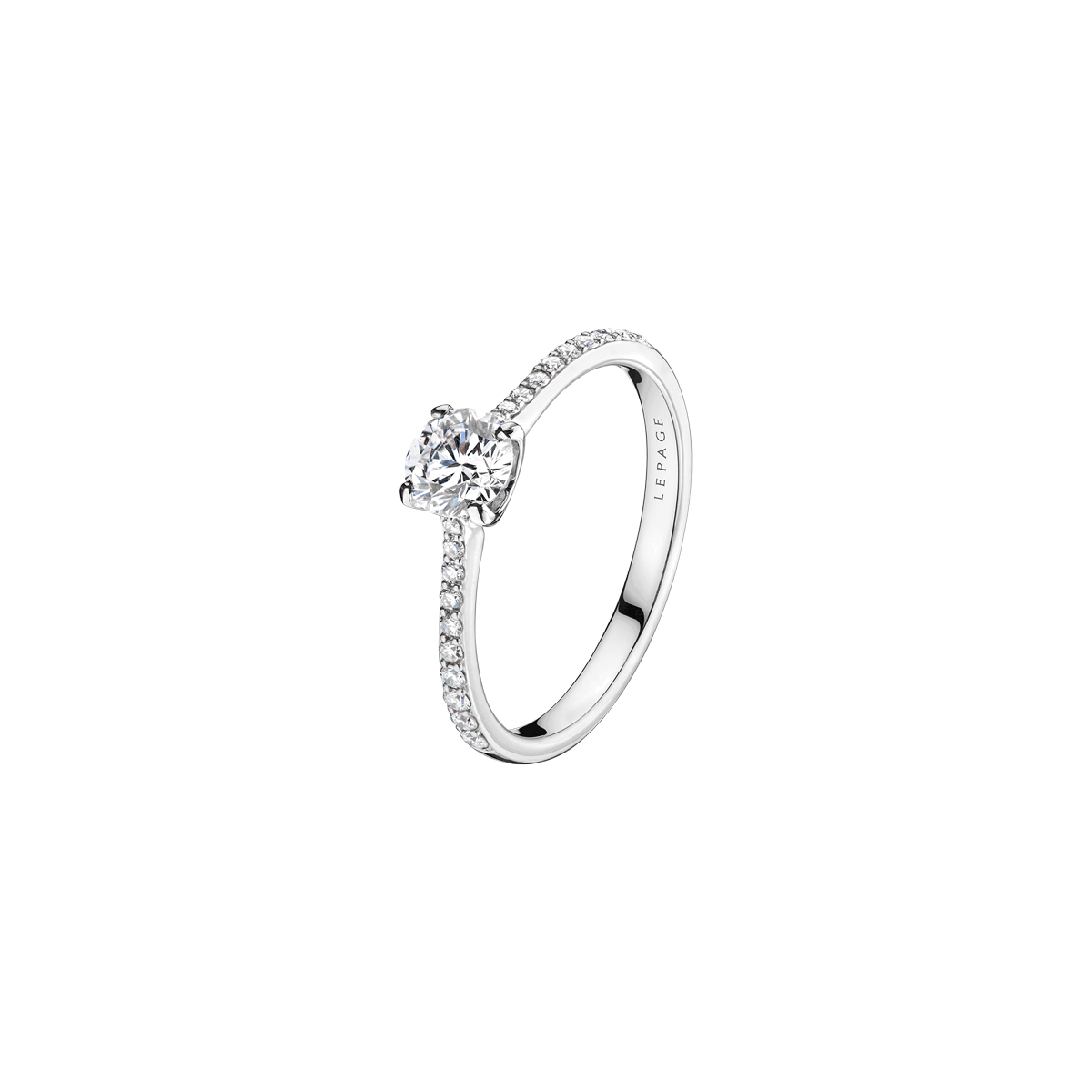 Lepage Demoiselle engagement ring white gold 0.50ct DSI diamond