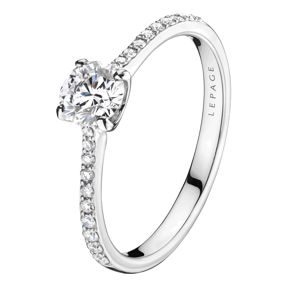 Lepage Demoiselle engagement ring white gold 0.50ct diamond