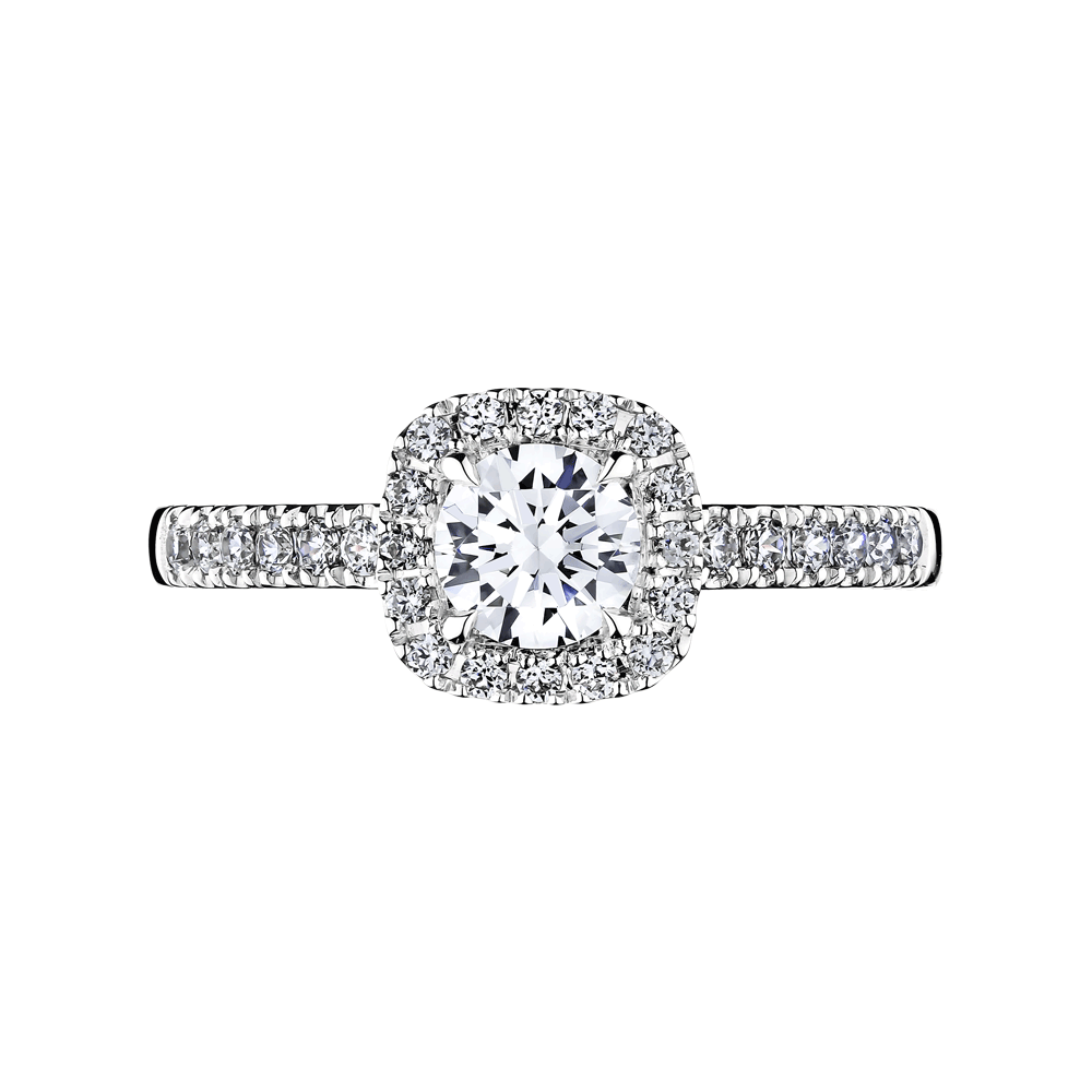 Lepage Madame Rose engagement ring white gold 0.50ct diamond