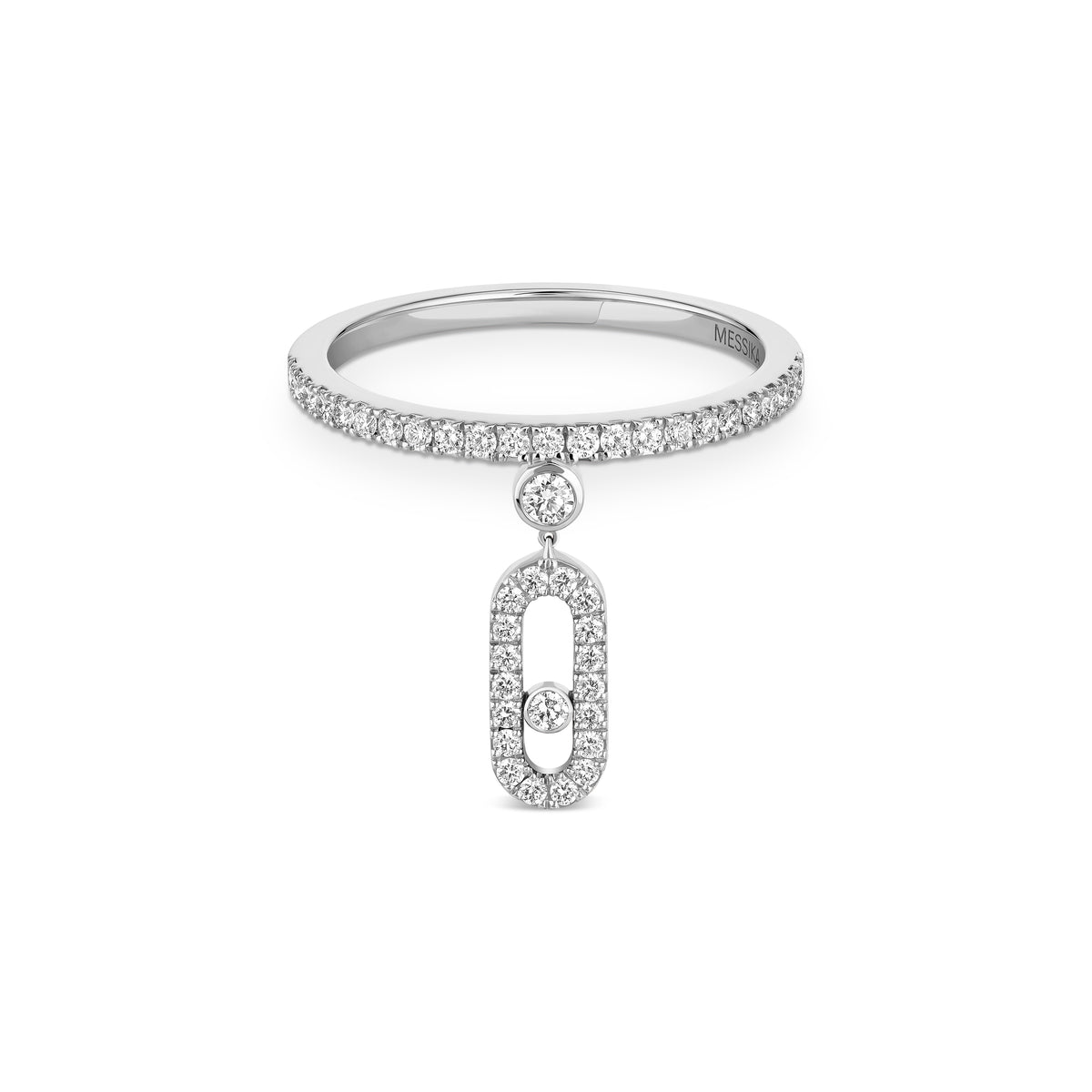 Move Uno White Gold Diamond Drop Ring
