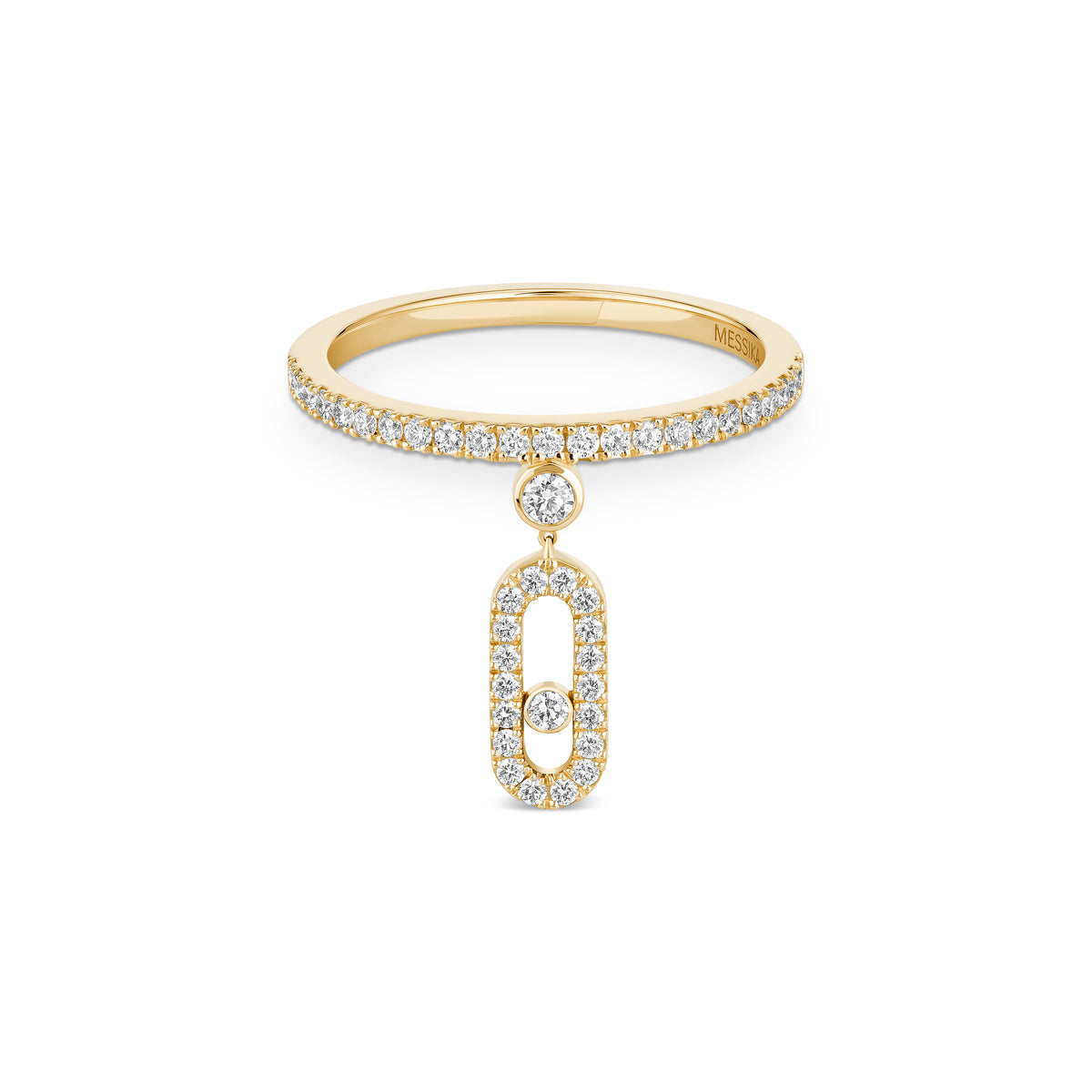 Move Uno Yellow Gold Diamond Drop Ring
