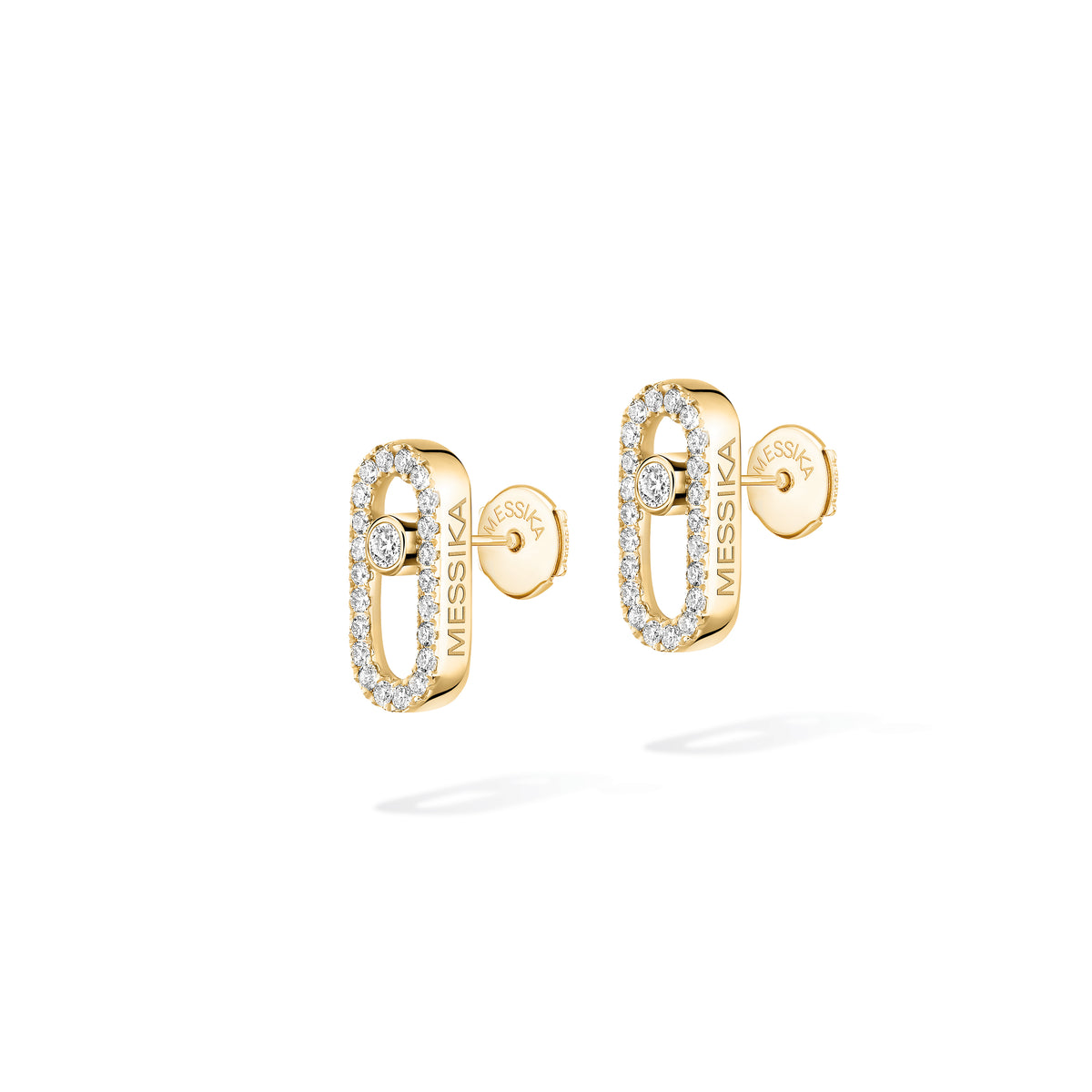 Move Uno Diamond Earrings Yellow Gold