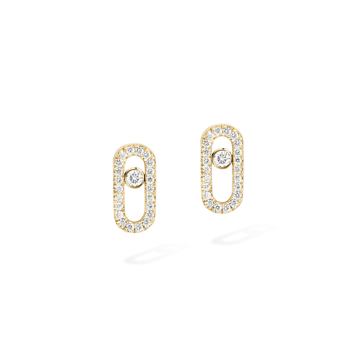 Move Uno Diamond Earrings Yellow Gold