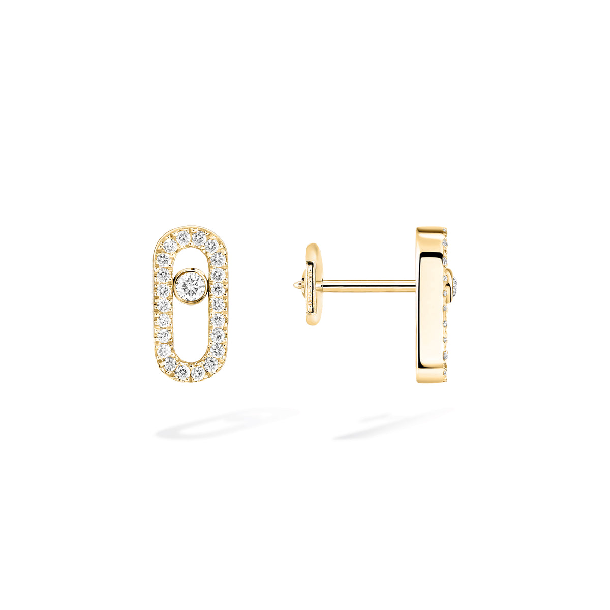 Move Uno Diamond Earrings Yellow Gold