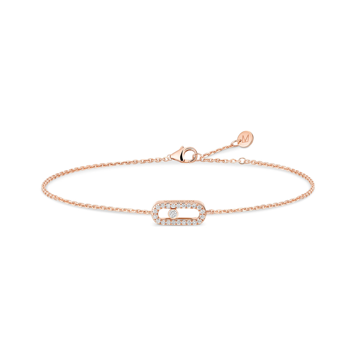 Messika Cares Pave Diamond Bracelet Pink Gold