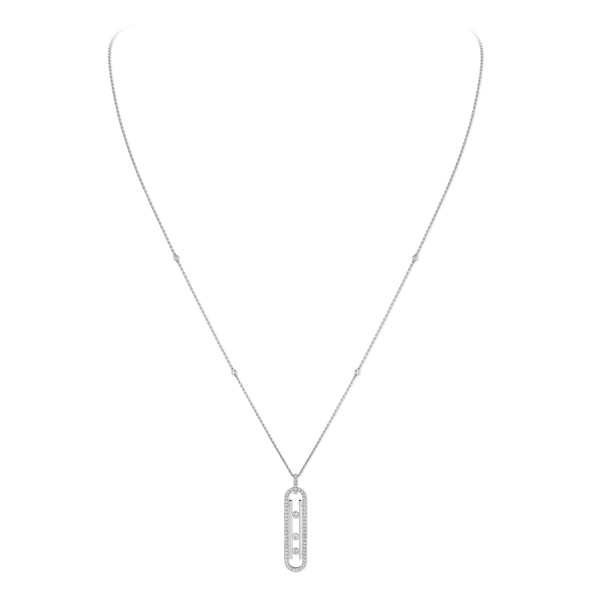 Move 10th Diamond Necklace White Gold