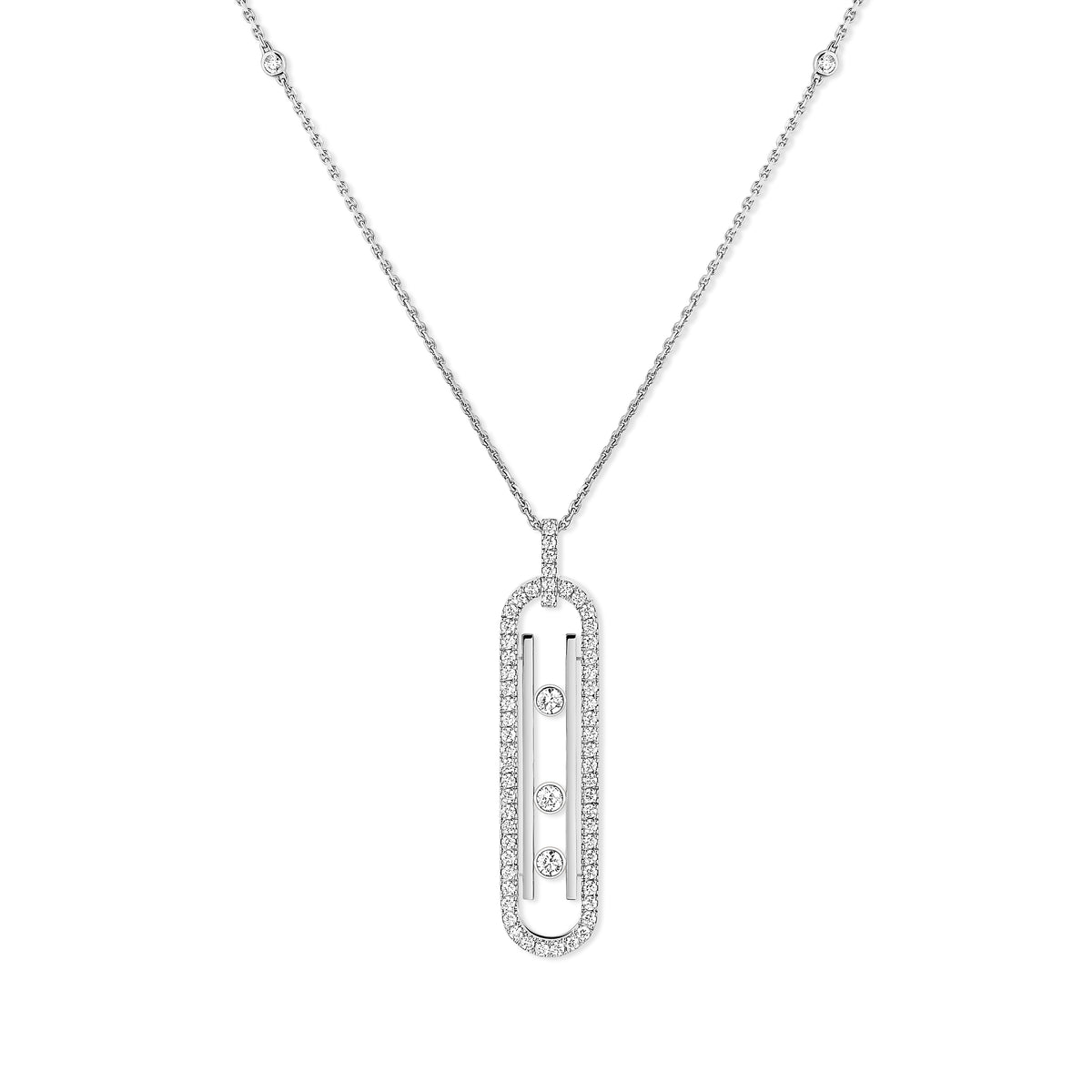Move 10th Diamond Necklace White Gold