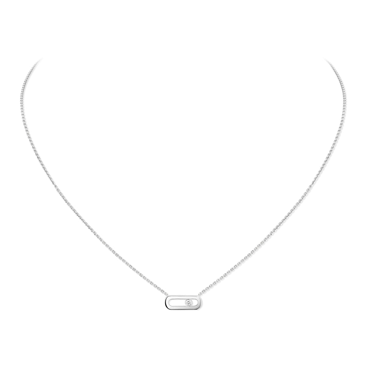 Move Uno White Gold 1 Diamond Necklace