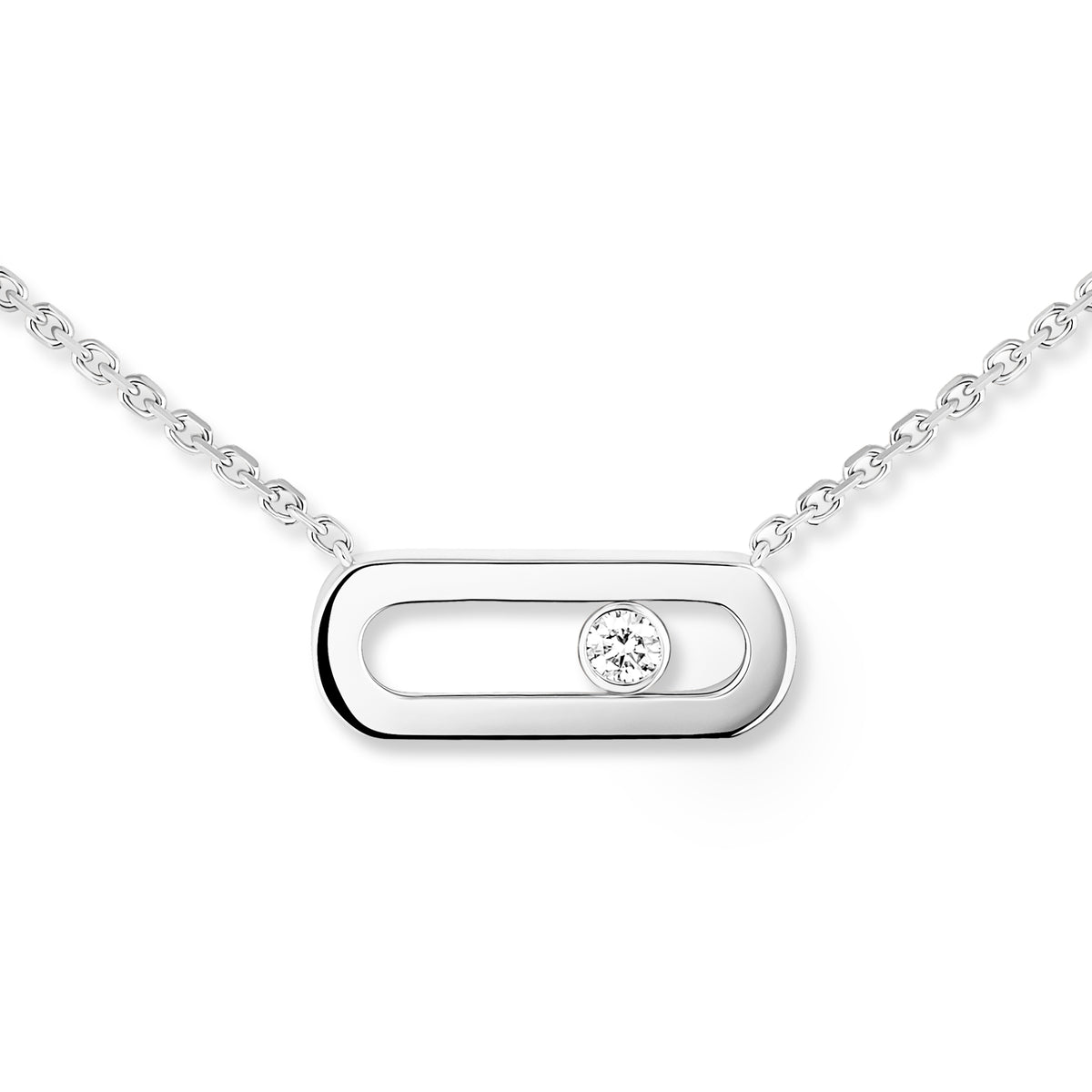 Move Uno White Gold 1 Diamond Necklace