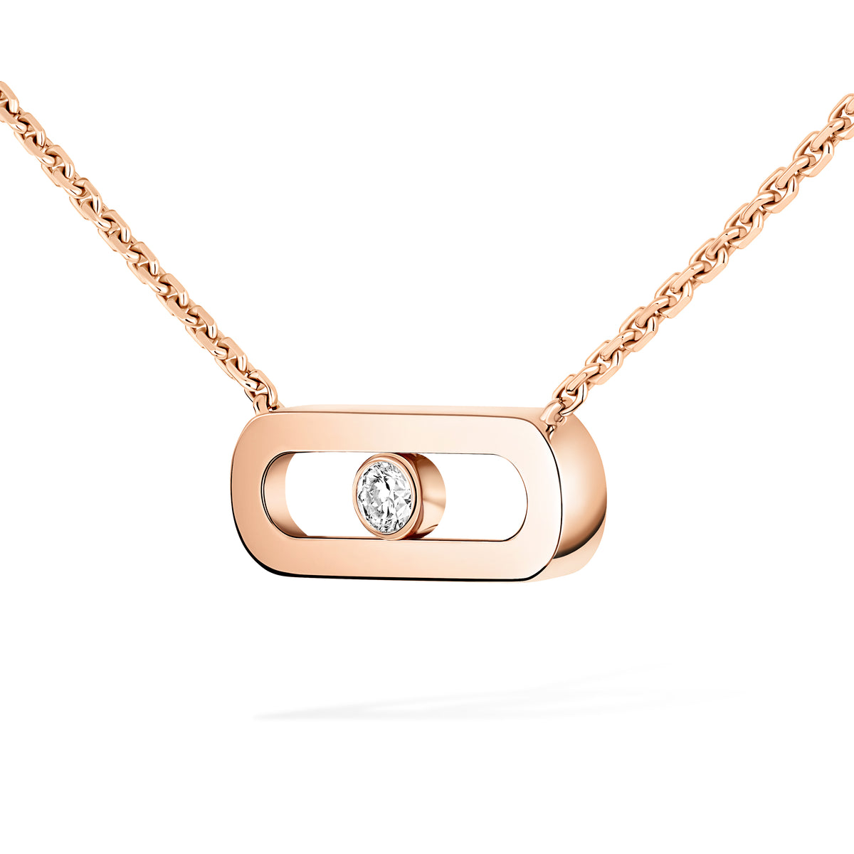 Move Uno Pink Gold 1 Diamond Necklace