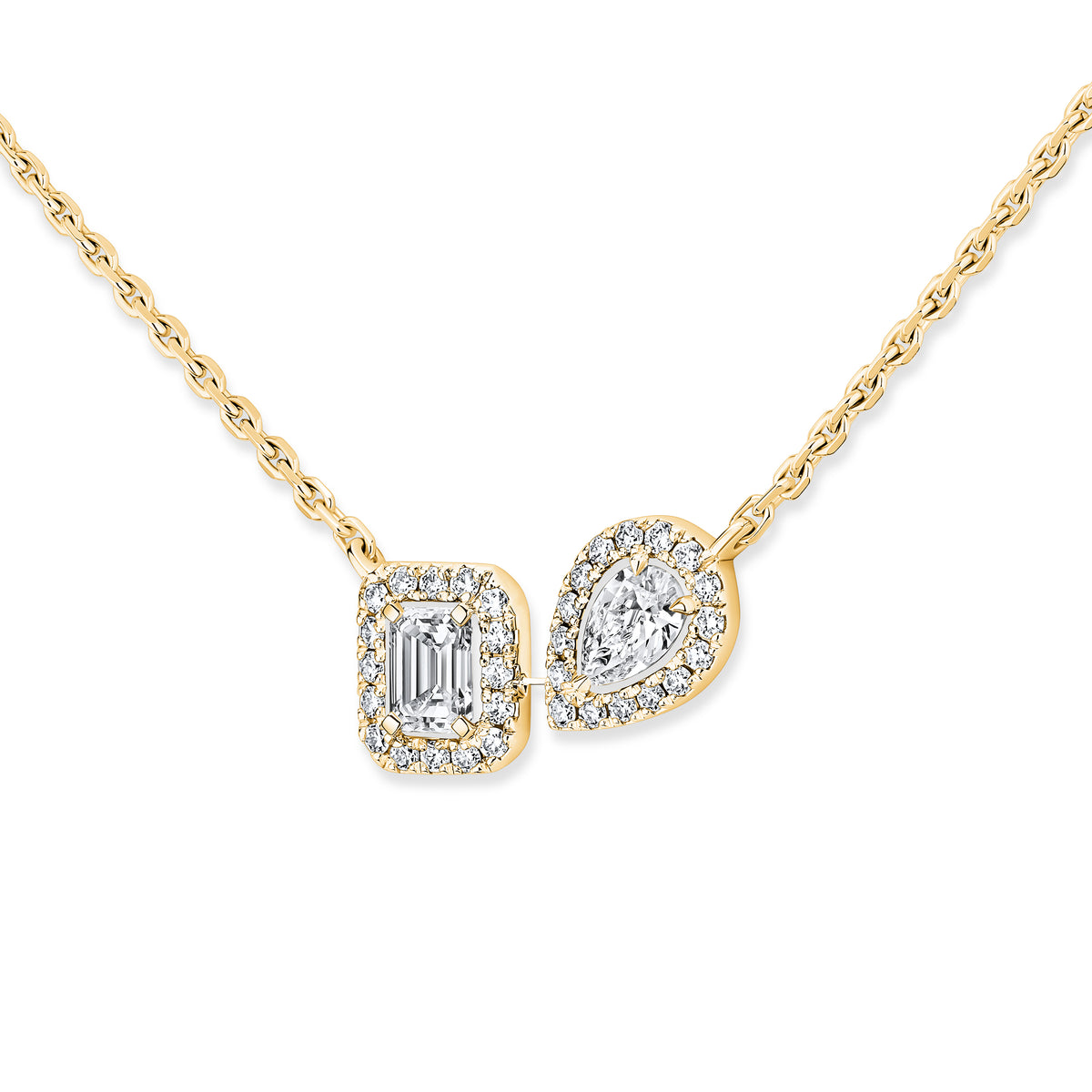 My Twin Toi & Moi Yellow Gold Diamond Necklace