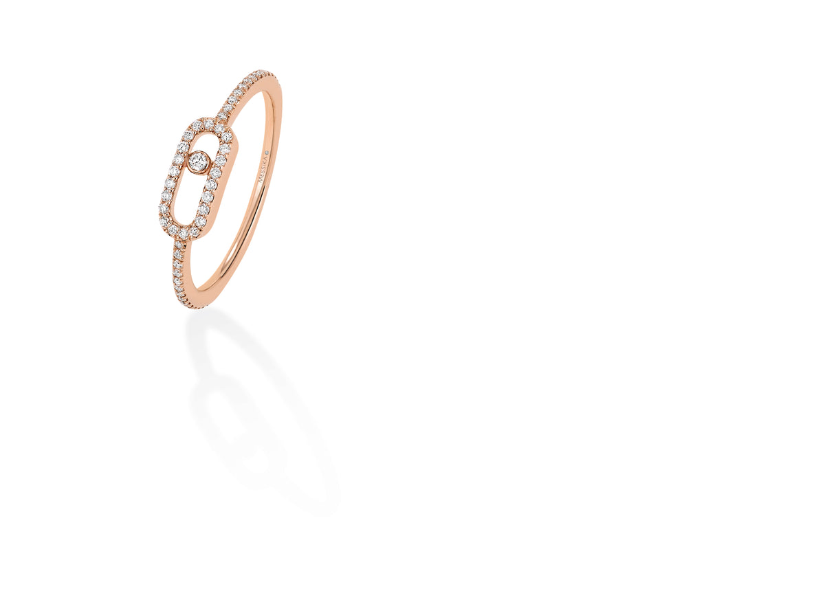 Move Uno Pavé Diamond Ring Pink Gold