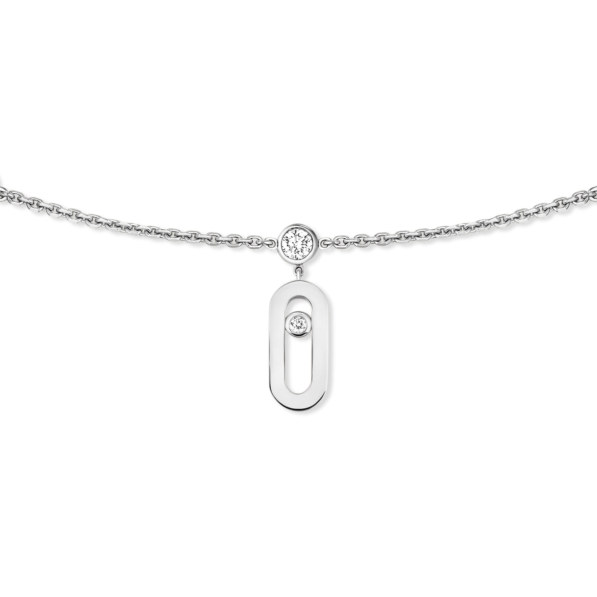 Move Uno Drop Pendant White Gold Choker