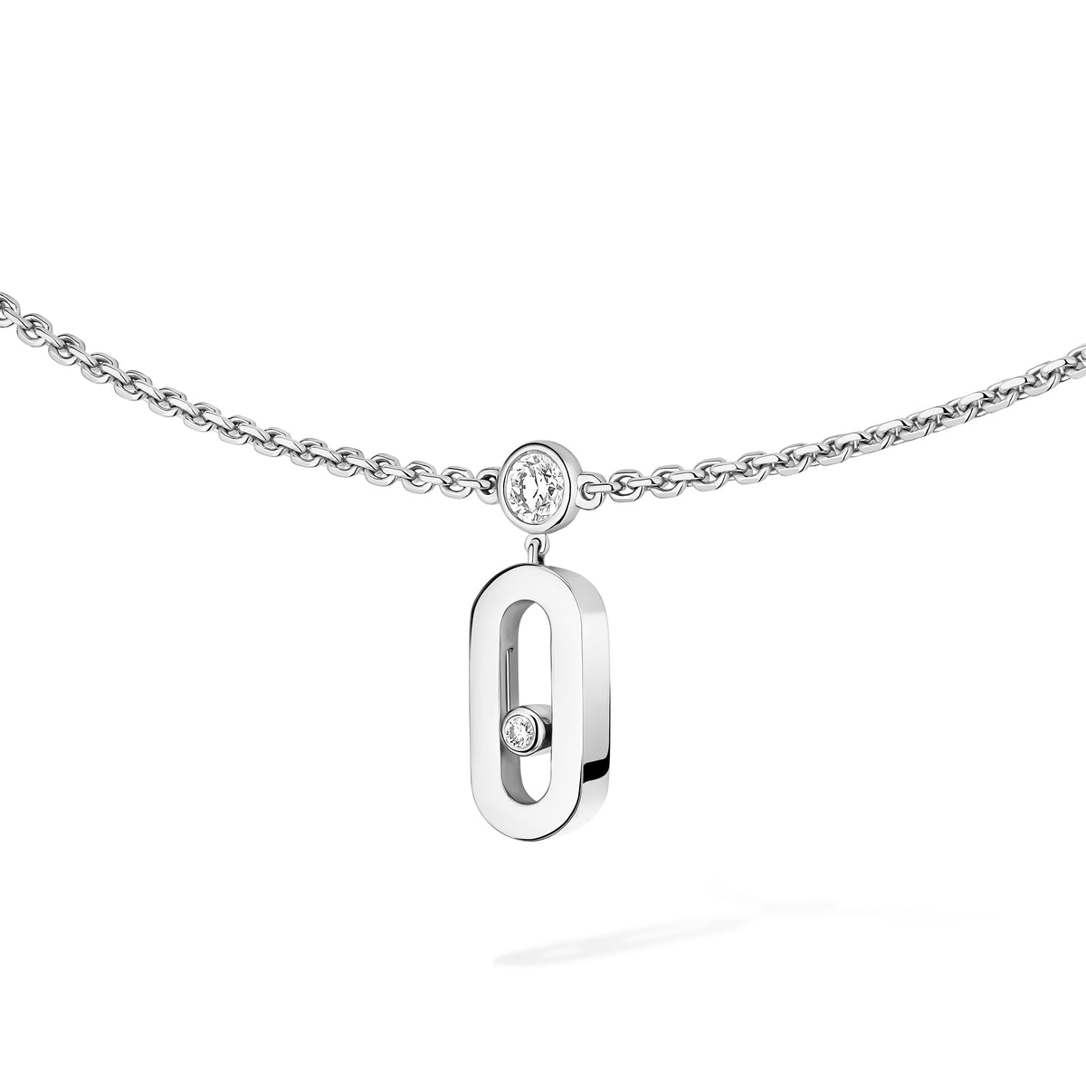 Move Uno Drop Pendant White Gold Choker