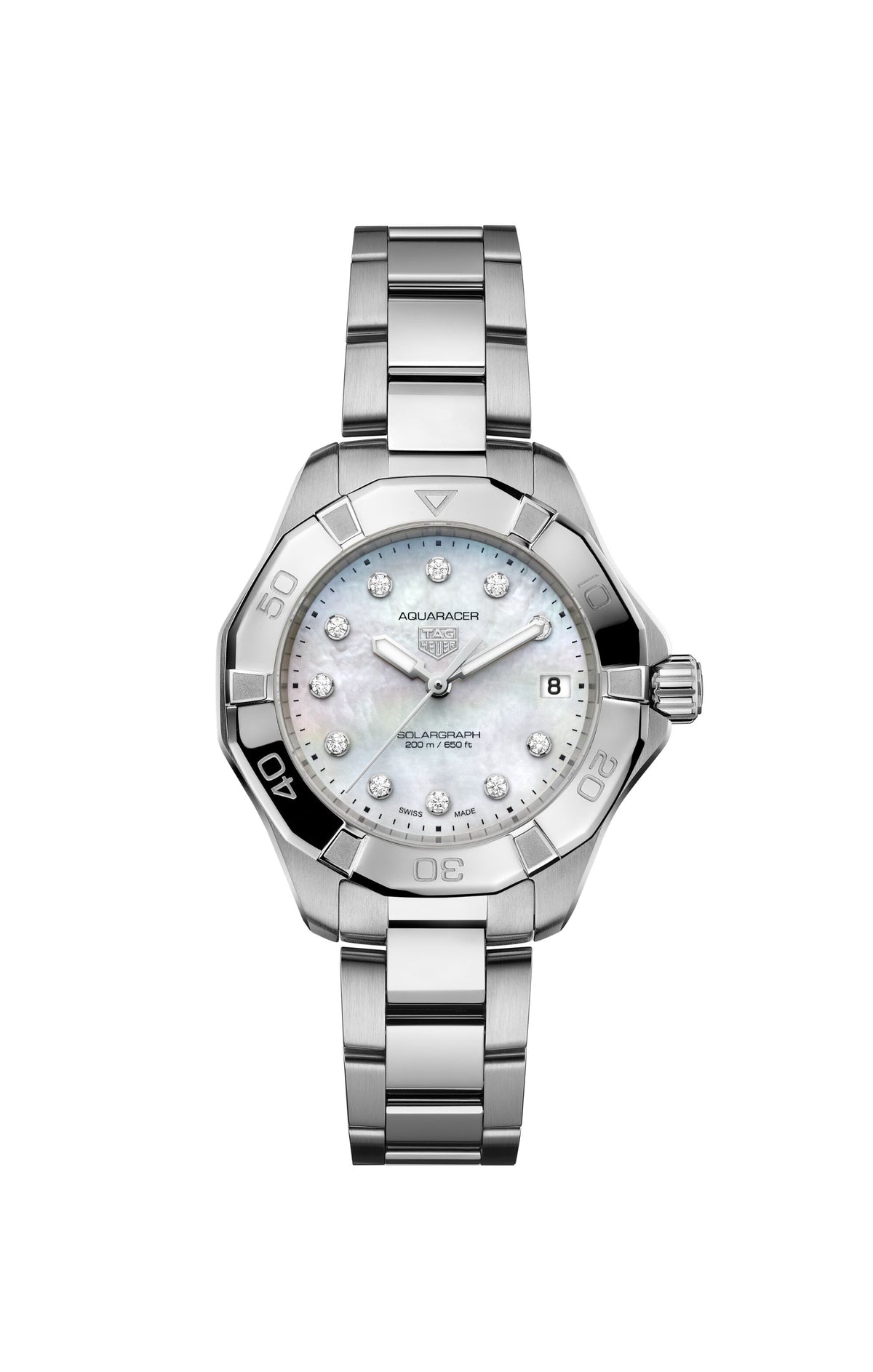 Aquaracer 34mm White MOP steel