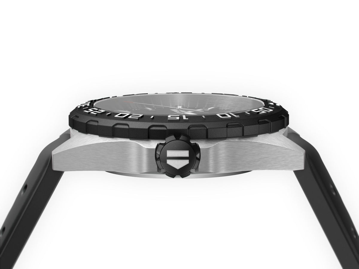 F1 41mm Steel Black Rubber