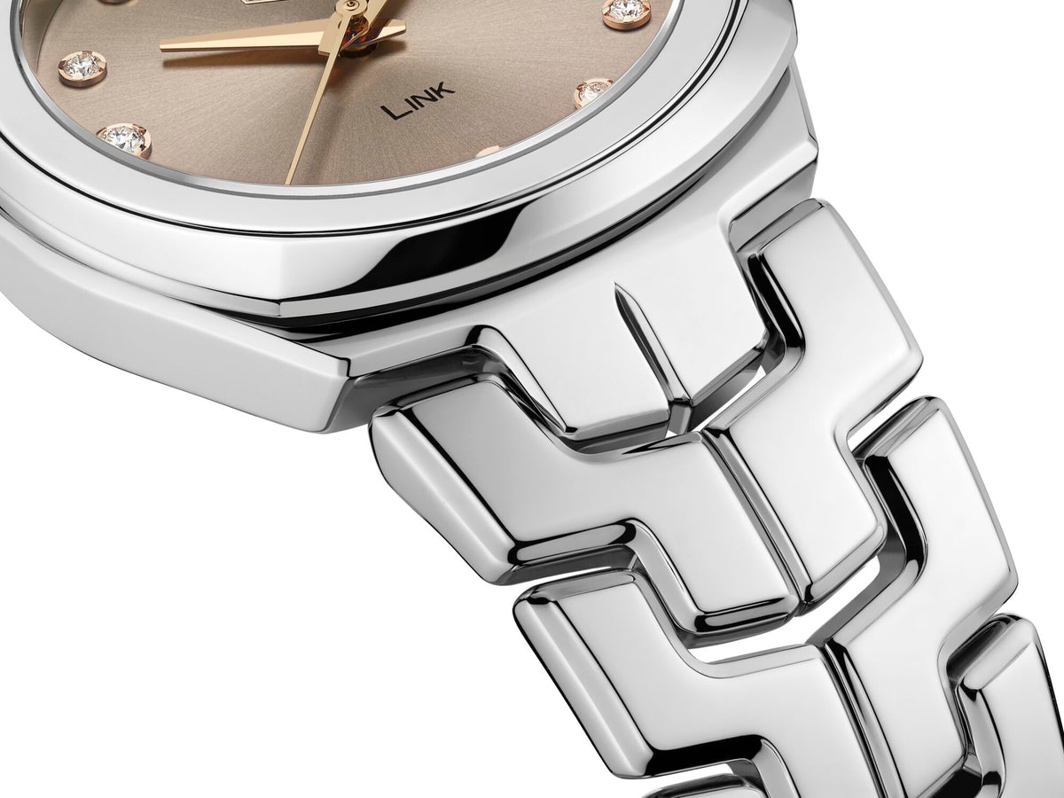 32mm S/S Link Taupe Diamond Dial