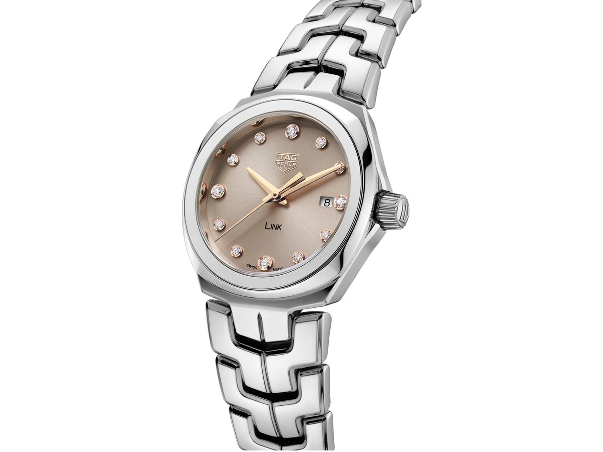 32mm S/S Link Taupe Diamond Dial