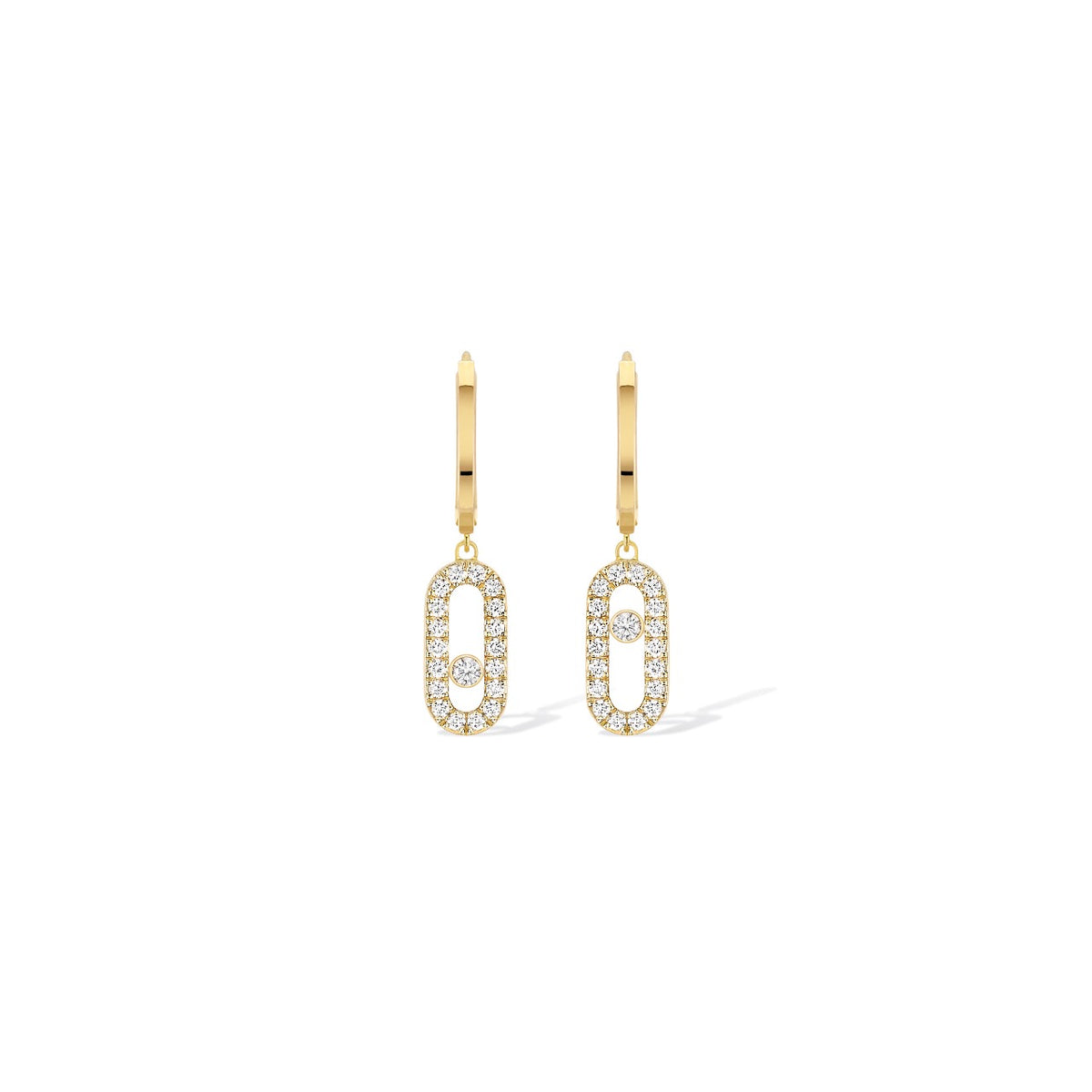 Move Uno Diamond hoop Earrings Yellow Gold