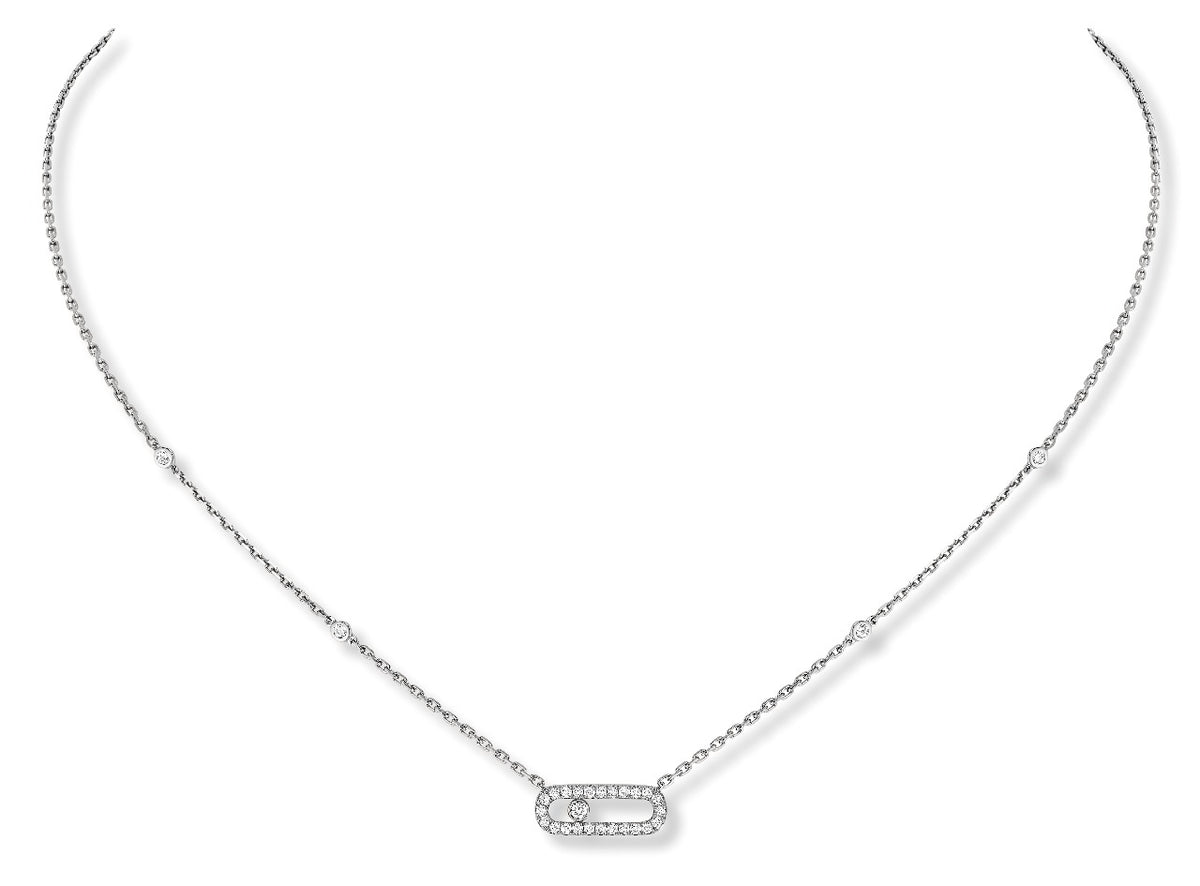 Move Uno Diamond Necklace White Gold