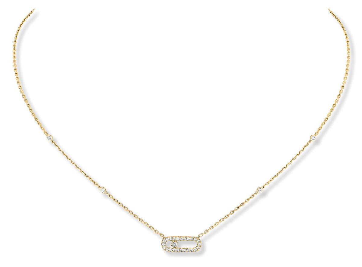 Move Uno Diamond Necklace Yellow Gold