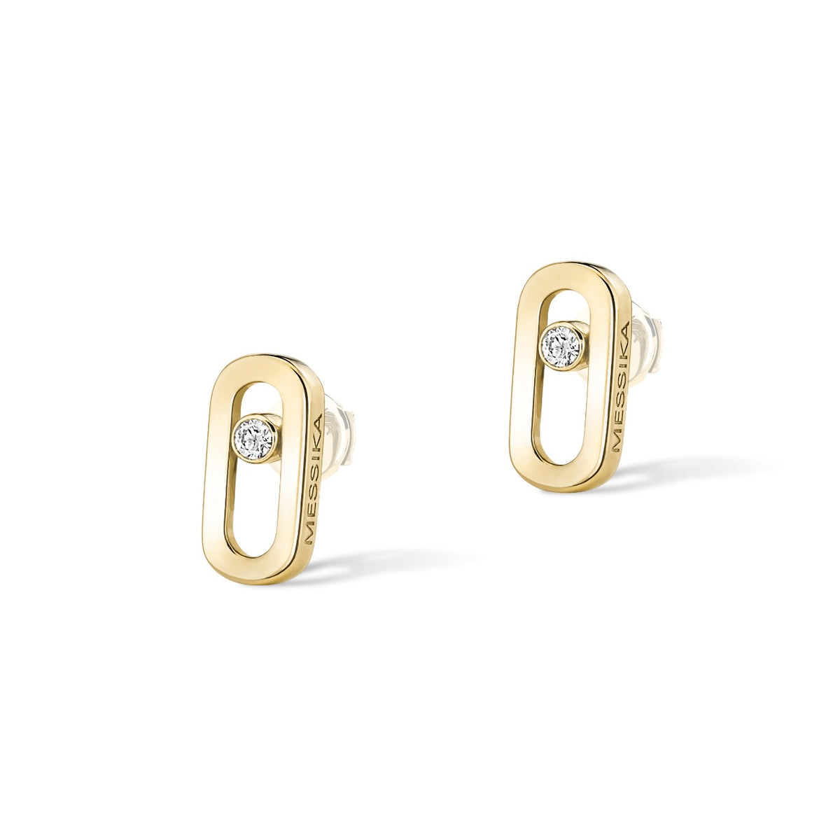 Move Uno Diamond Stud Earrings Yellow Gold