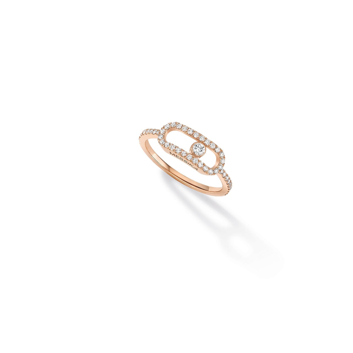 Move Uno Pavé-set Diamond Ring Pink Gold