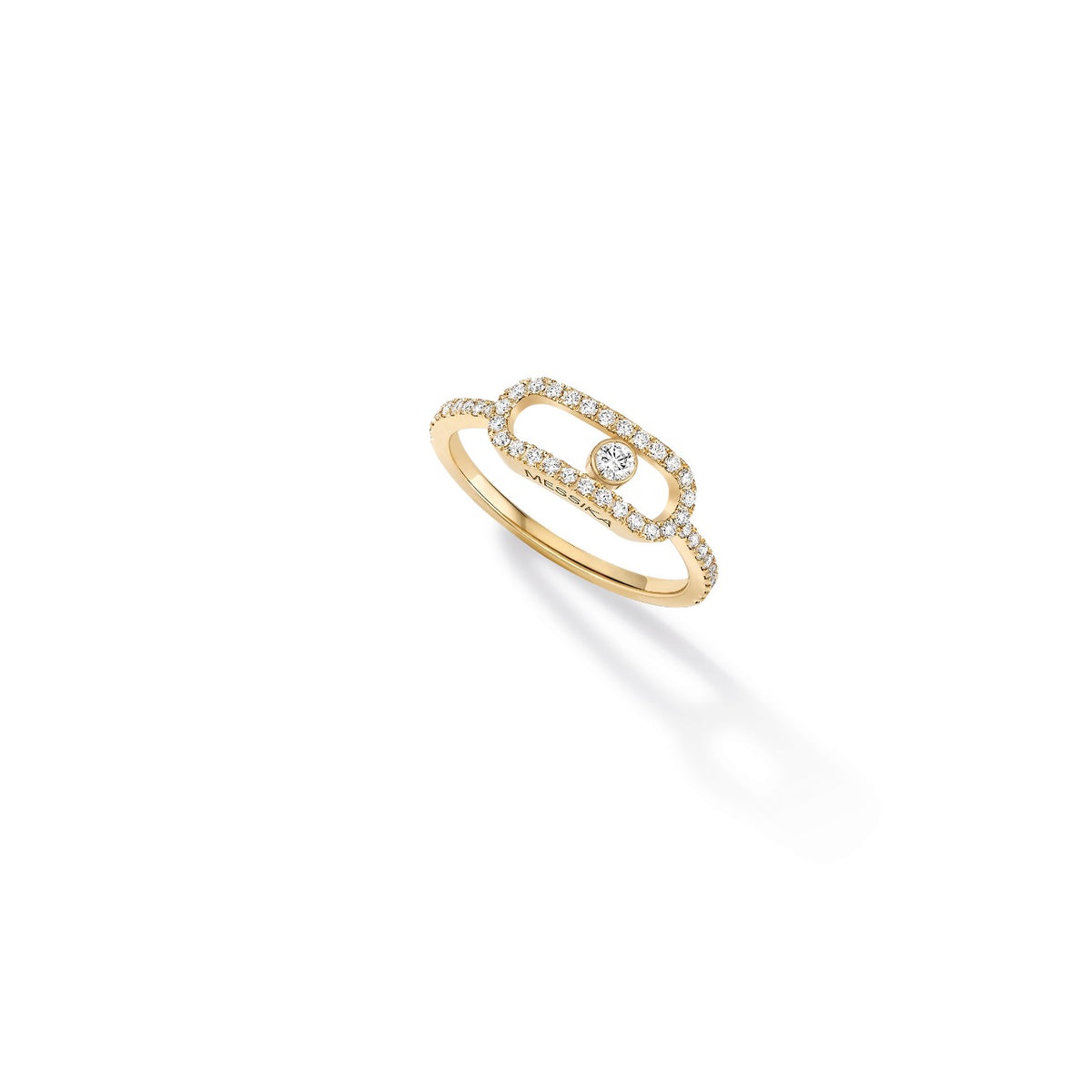 Move Uno Pavé-set Diamond Ring Yellow Gold